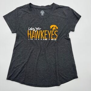 Rivalry Threads Iowa Hawkeyes Womens Graphic T-Shirt Charcoal Heather Grey Small